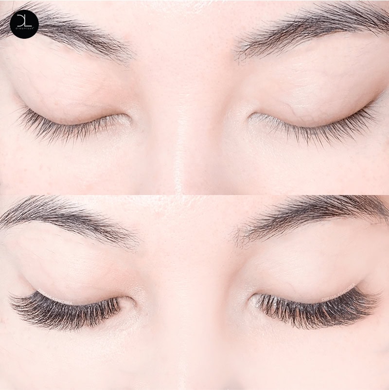 Before and After Magic Volume Eyelash Extensions